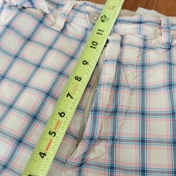 Vintage Abercrombie & Fitch Men's Bermuda Shorts Cream Pink Blue Sz 30 - Picture 14 of 16